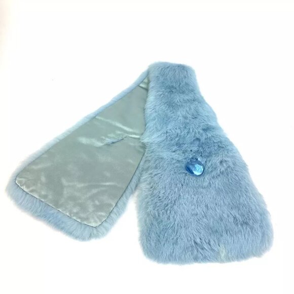 Baccarat crystal fur tippet Scarf blue